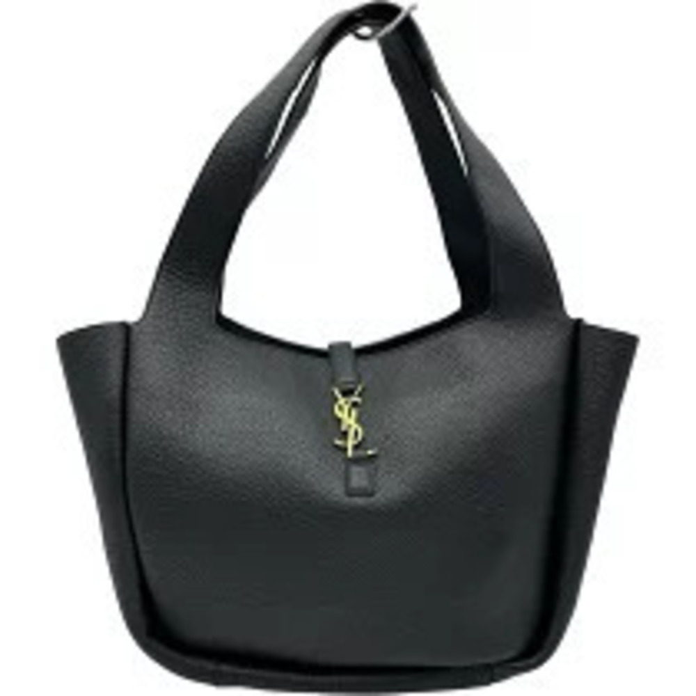 Saint Laurent Le Cincassette Bear Tote Black Leather Bag